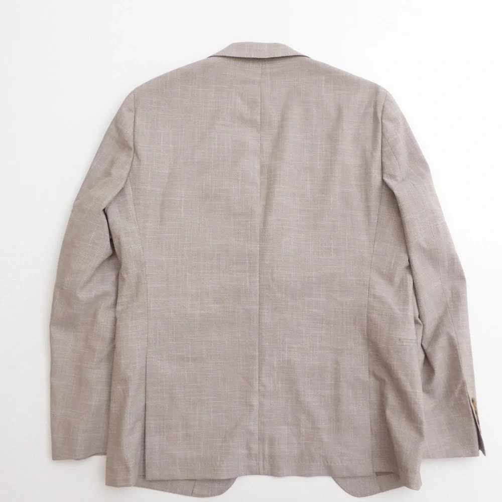 Calvin Klein Mens Blazer Beige Recycled Polyester Viscose Blend 40R Slim Fit